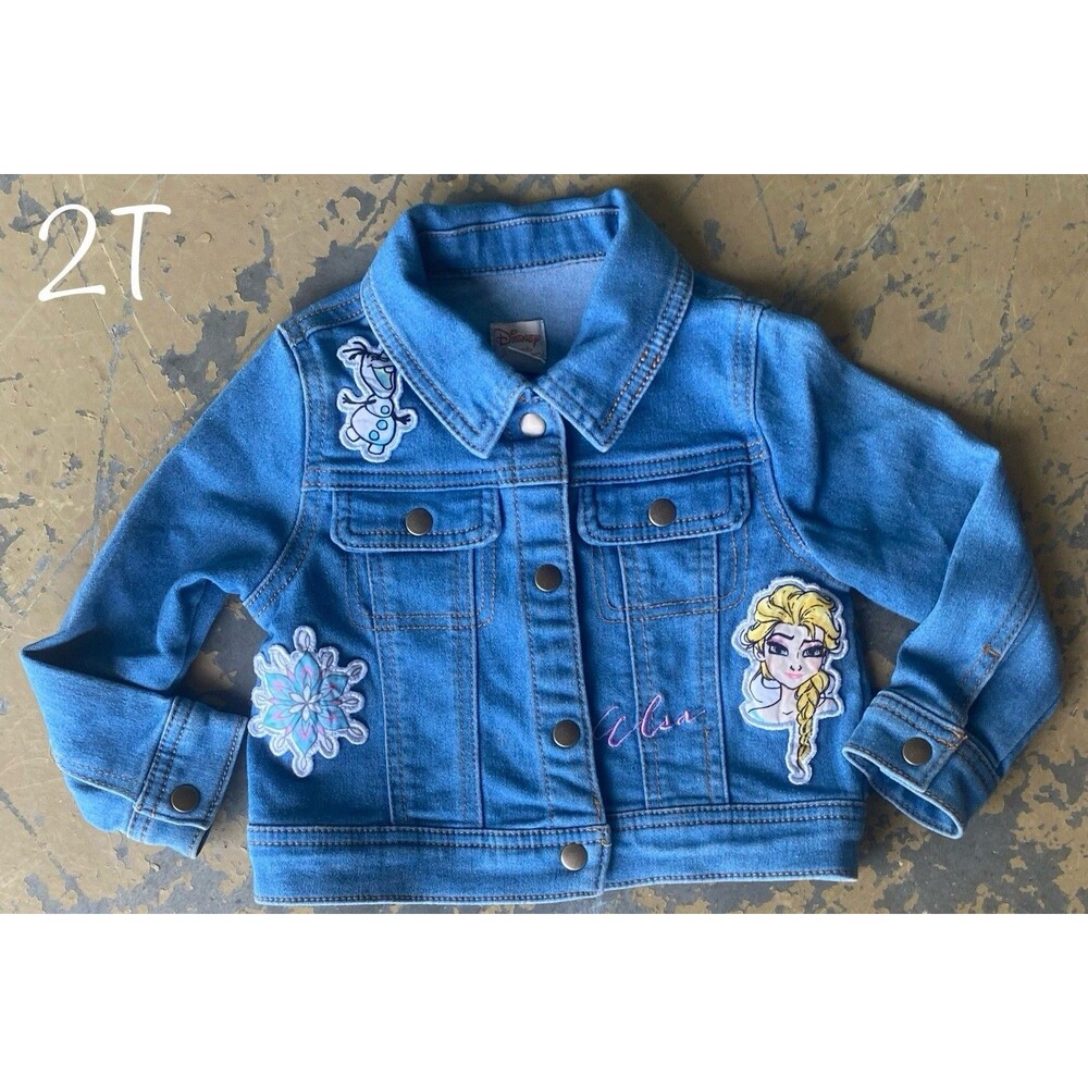 Disney Denim Jacket Size 2T Frozen Elsa Olaf Embroidered